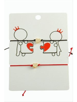 Zero Land Drnds Kalp Ip Bileklik 2 Adet - Kırmızı