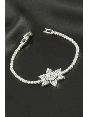 Zero Land Drnds Yıldız Zirkon Taşlı Çocuk Bileklik 16 cm - Gümüş Rengi