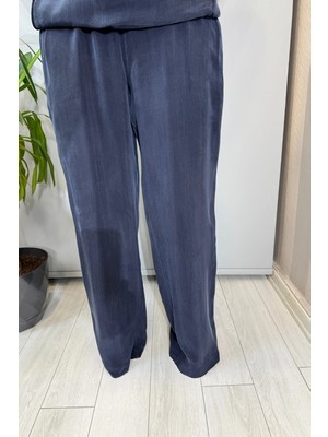 Miss Dalida Bol Paça Basic Cupro Pantolon Lacivert T26Y-7003