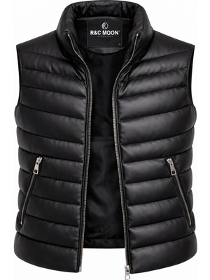 Classics Men Rc Moon Fermuarlı Erkek Slim Fit Suni Deri Yelek 7589