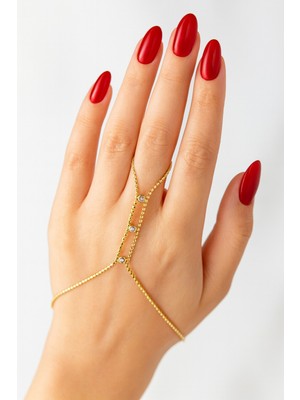 Genel Paslanmaz Çelik Altın Renk Zarif Şahmeran Bileklik – Kadın El Zinciri Takı Modeli