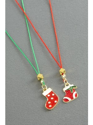 Zero Land Drnds Çorap Yılbaşı Ipli Kolye - Kırmızı