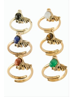 Zero Land Drnds Kuş Doğaltaşlı Otk Yüzük - Sedef