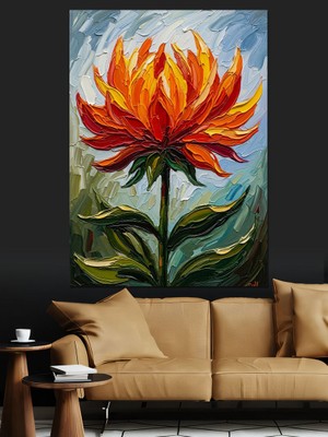 Tablomega Yakın Plan Turuncu ve Sarı Çiçek Dekoratif Kanvas - Mdf Ahşap Tablo