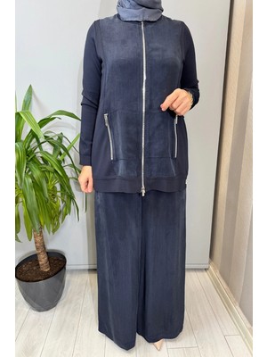 Miss Dalida T26Y-7010 Cupro Cepli Pantolon Etek Lacivert T26Y-7010