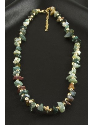 Zero Land Drnds Hint Akik Kırık Doğaltaş Kolye - Yeşil