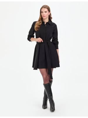 Pierre Cardin Kadın Siyah Comfort Fit Dokuma Elbise 50318786-VR046