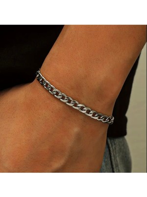 Genel Erkek Paslanmaz Çelik Zincir Bileklik - Şık ve Dayanıklı