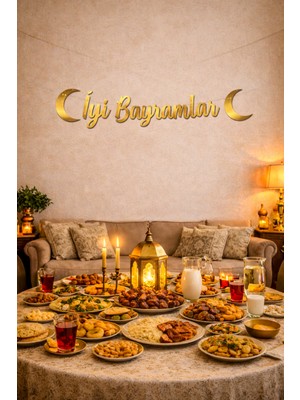 Pairla “3 Metre Led”, “iyi Bayramlar” Ramazan Süslemesi, Ramazan Hediyesi, Ramazan Bayramı Oda Mekan Süsleme Banner