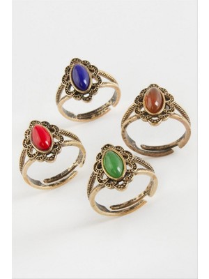 Zero Land Drnds Taşlı Otk Yüzük - Lacivert