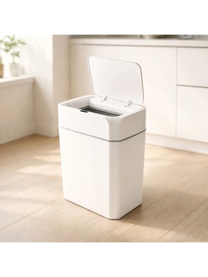 Bursev Sensörlü Çöp Kovası - Beyaz - 12 Lt