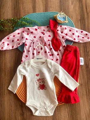 Saye Kids Fiyonklu 3lü Kız Bebek Takım