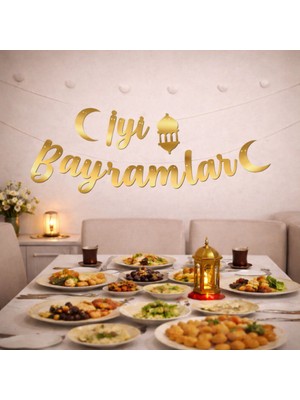 Okavango “3 Metre Led”, “iyi Bayramlar” Ramazan Süslemesi, Ramazan Hediyesi, Ramazan Bayramı Oda Mekan Süsleme Banner