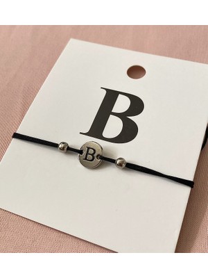 IRONMOON Gümüş Renk Hediyelik Harfli Ayarlanabilir Unisexip Bileklik (Harf Seçenekli)