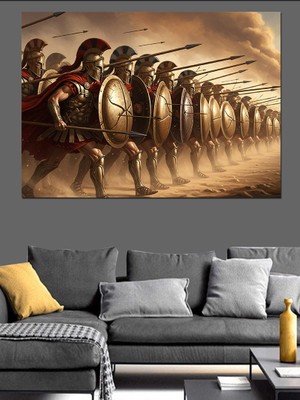 Tablomega Savaşa Hazırlanan Romalı Askerler Ordusu Dekoratif Kanvas - Mdf Ahşap Tablo
