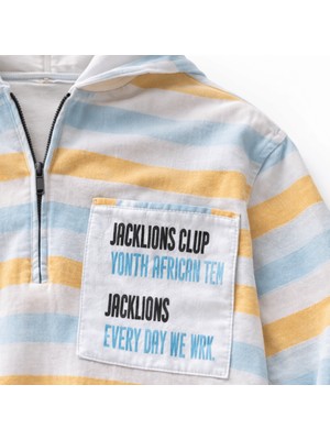 Onymino Erkek Çocuk Kapüşonlu Çizgili Gömlek – %100 Pamuk, Esnek ve Ince Kumaş