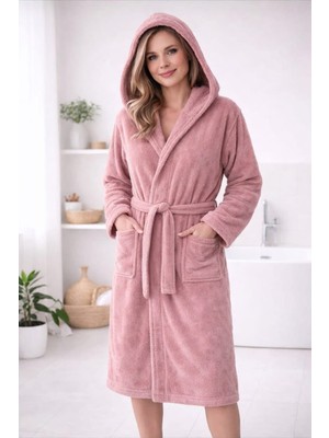 Bumefa %100  Pamuklu Kapüsonlu Yetişkin Bornoz