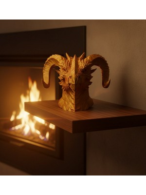 Zero Land Drnds Asil Tasarım Gold–red Ejderha Heykeli Hediyelik Fantastik Dekor