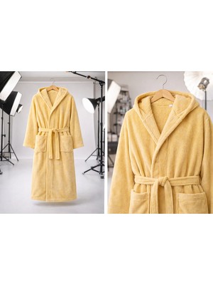 Bumefa %100  Pamuklu Kapüsonlu Yetişkin Bornoz