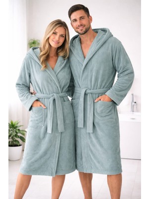 Bumefa %100  Pamuklu Kapüsonlu Yetişkin Bornoz