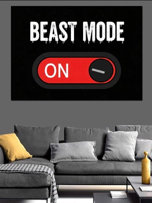 Tablomega Beast Mode On Oyun Tabelası Dekoratif Kanvas - Mdf Ahşap Tablo