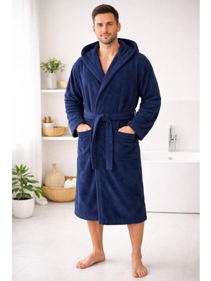 Bumefa %100  Pamuklu Kapüsonlu Yetişkin Bornoz