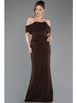 Abiyefon Straplez Peplum Kesim Uzun Abiye Elbise ABU5559