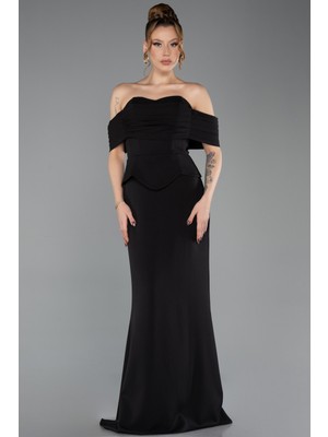 Abiyefon Straplez Peplum Kesim Uzun Abiye Elbise ABU5559
