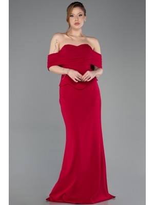 Abiyefon Straplez Peplum Kesim Uzun Abiye Elbise ABU5559