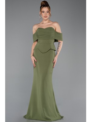 Abiyefon Straplez Peplum Kesim Uzun Abiye Elbise ABU5559