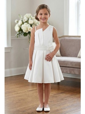 Abiyefon Askılı Kısa Saten Kız Çocuk Abiye ABK2521