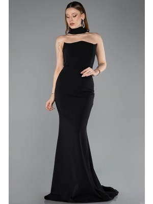 Abiyefon Straplez Şallı Uzun Balık Abiye Elbise ABU5627