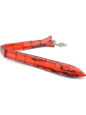 Murty99 Usta Işi Balık Model Kırmızı Siyah Sıkma Kehribar Tesbih