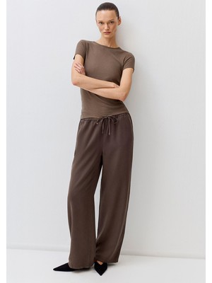 Mavi Kahverengi (Tencel™) Liyosel Karışımlı Pantolon 1011082-71603