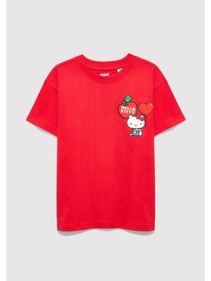 Mavi Hello Kitty Baskılı Kırmızı Tişört 7610429-70478