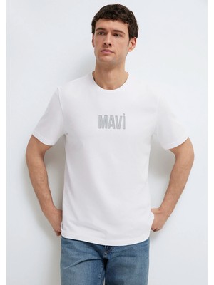 Mavi Mavi Logo Baskılı Beyaz Tişört 0613186-620