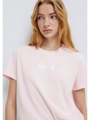 Mavi Mavi Logo Baskılı Pembe Tişört 1612241-89200