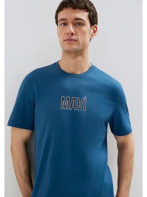 Mavi Mavi Logo Baskılı Mavi Tişört 0613186-70764