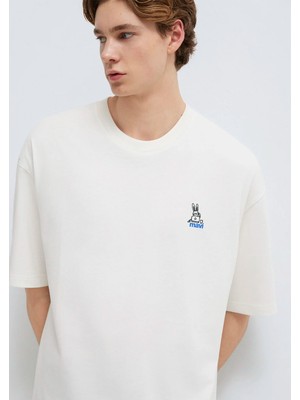 Mavi Mavi Logo Baskılı Ekru Tişört 0613178-70057