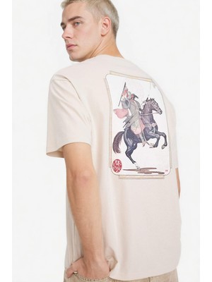 DeFacto %100 Pamuk Boxy Fit Baskılı Tişört F8163AX26SP