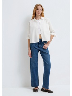 Mavi Ekru Kısa Gömlek 1211453-70057