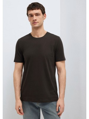 Mavi Kahverengi Basic Tişört 065574-70219