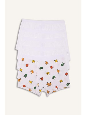DeFacto Yiyecek Baskılı Penye 5'li Boxer Erkek Çocuk G8556A826SP