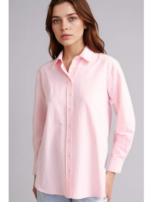 DeFacto Relax Fit Gömlek Yaka Poplin Tunik D7341AX26SP