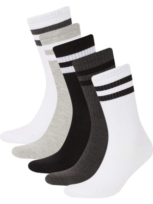 DeFacto Erkek Rahat Lastikli 5'li Pamuklu Uzun Çorap D9655AXNS