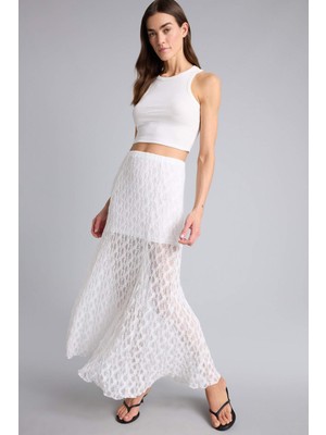 DeFacto A Kesim Normal Bel Astarlı Dantel Maxi Etek F8154AX26SP