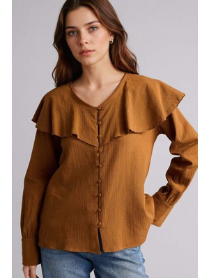 DeFacto Regular Fıt Krinkıl Kumaş Uzun Kollu TUNIK H0270AX26SP