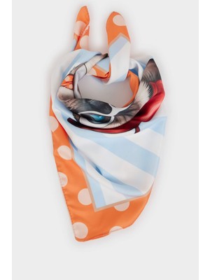 DeFacto Desenli Saten Fular Kız Çocuk H4041A826SM