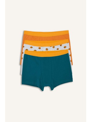 DeFacto Desenli Penye 3lü Boxer Erkek ÇOCUK H5942A826SM