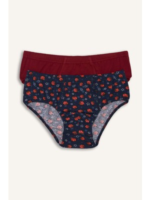 DeFacto Desenli Penye 2'li Slip Külot Erkek Çocuk H5947A826SM
